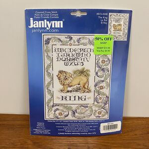 Counted Cross Stitch Kit‎ THE KING 12" X 16" Janlynn ABC Sampler Lion 015-0240